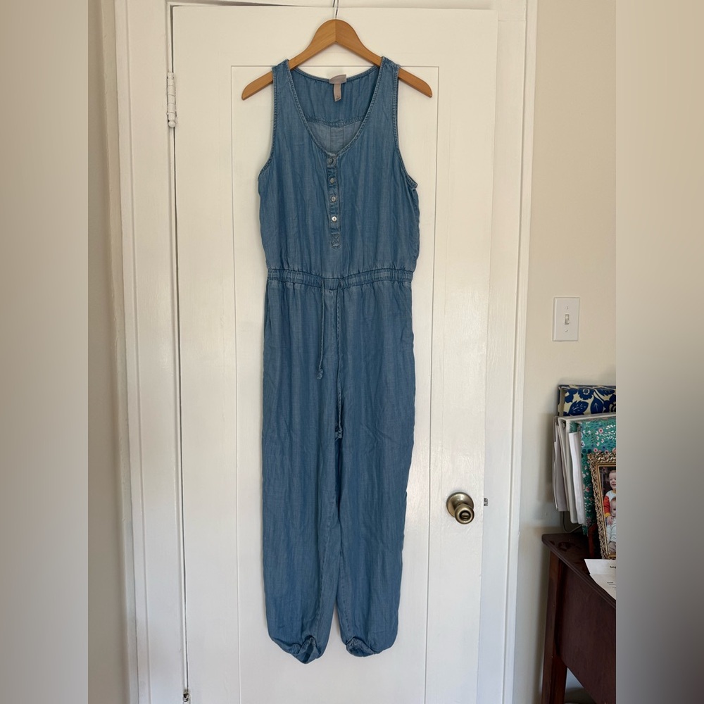 Knox Rose Sleeveless Chambray Jumpsuit